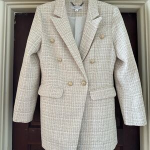 Women's Cream Double-Breasted Coat